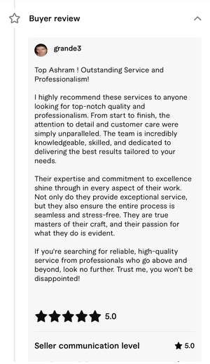 Fiverr review from Jonny H for GMC Fixer, 5 stars
